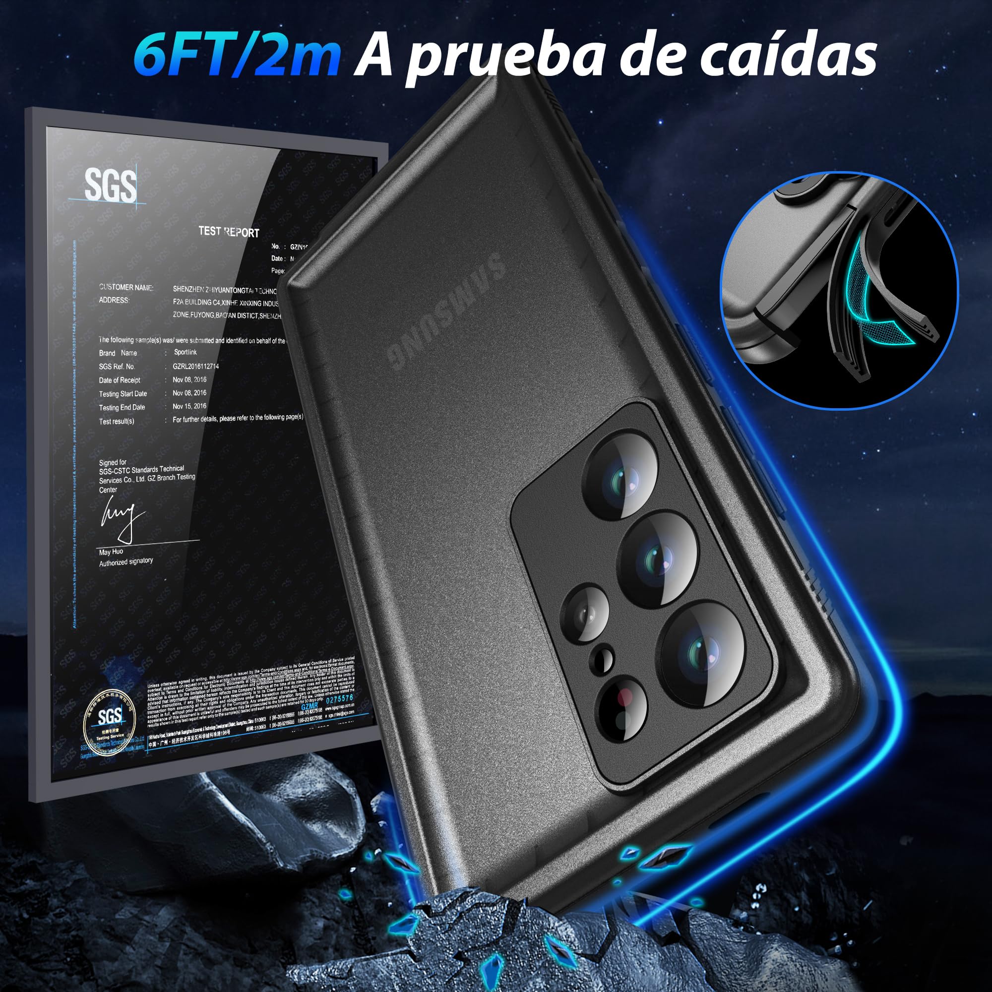 SPORTLINK Funda Samsung Galaxy S24 Ultra Impermeable - 360 Grados Militar Antigolpes Integral Protector [IP68 Waterproof Sumergible] Carcasa Acuatica S24 Ultra Funda con Pantalla/Camara Proteccion