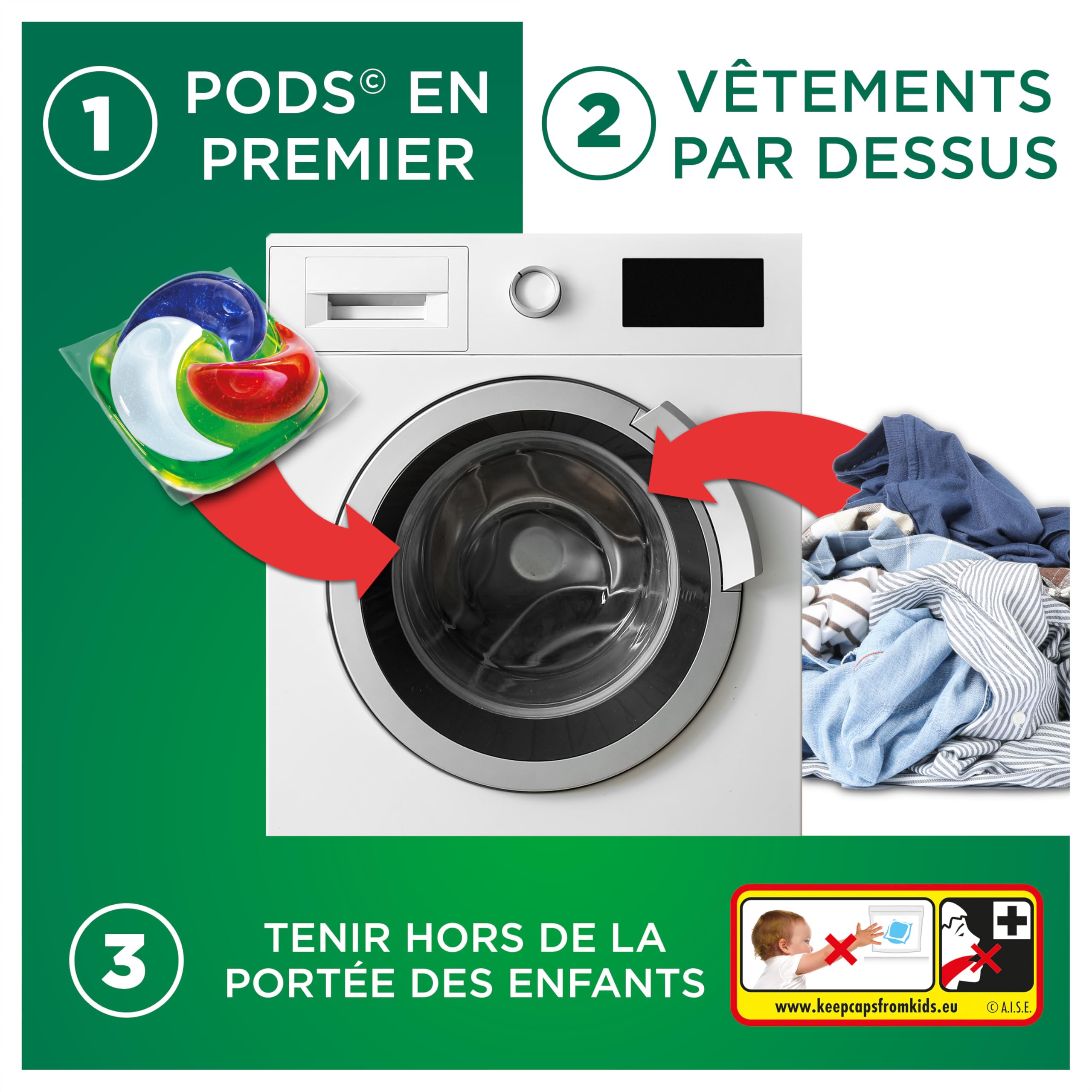 Ariel PODS Grandiose Lessive en capsule Original x60 | 60 lavages (4X15). Idéal Pour Les Lessives Mixtes. Dissolution Rapide Même à Froid. Fabriqué en France