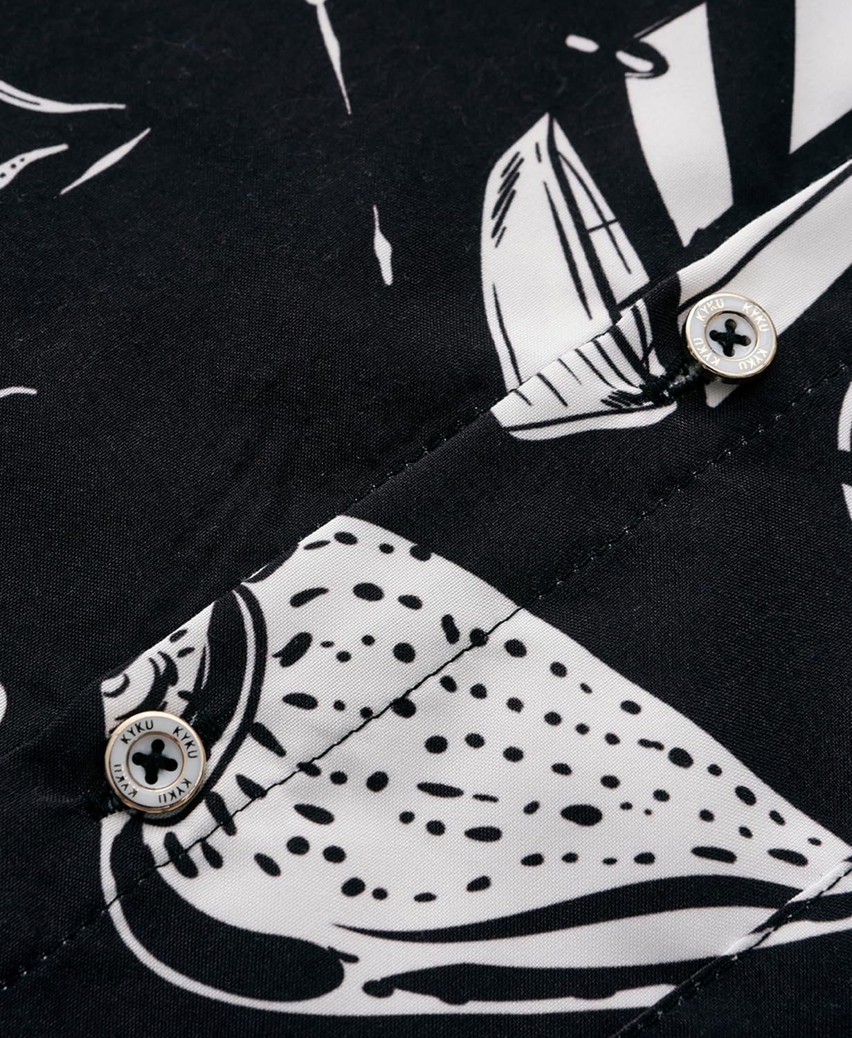 KYKU Men's Hawaiian Shirt Short Sleeve Button Down Casual Tropical Summer Beach Vacation Shirts with Pocket - Image 5