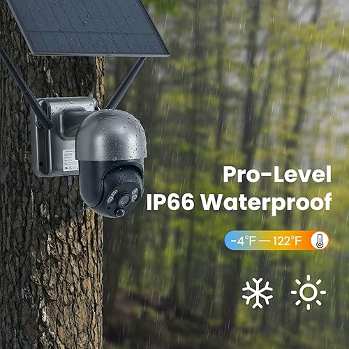 Miniatura 9 de Cámara de seguridad celular 4G inalámbrica para exteriores alimentada por energía solar con tarjeta SIM, no necesita WiFi, detección de movimiento,