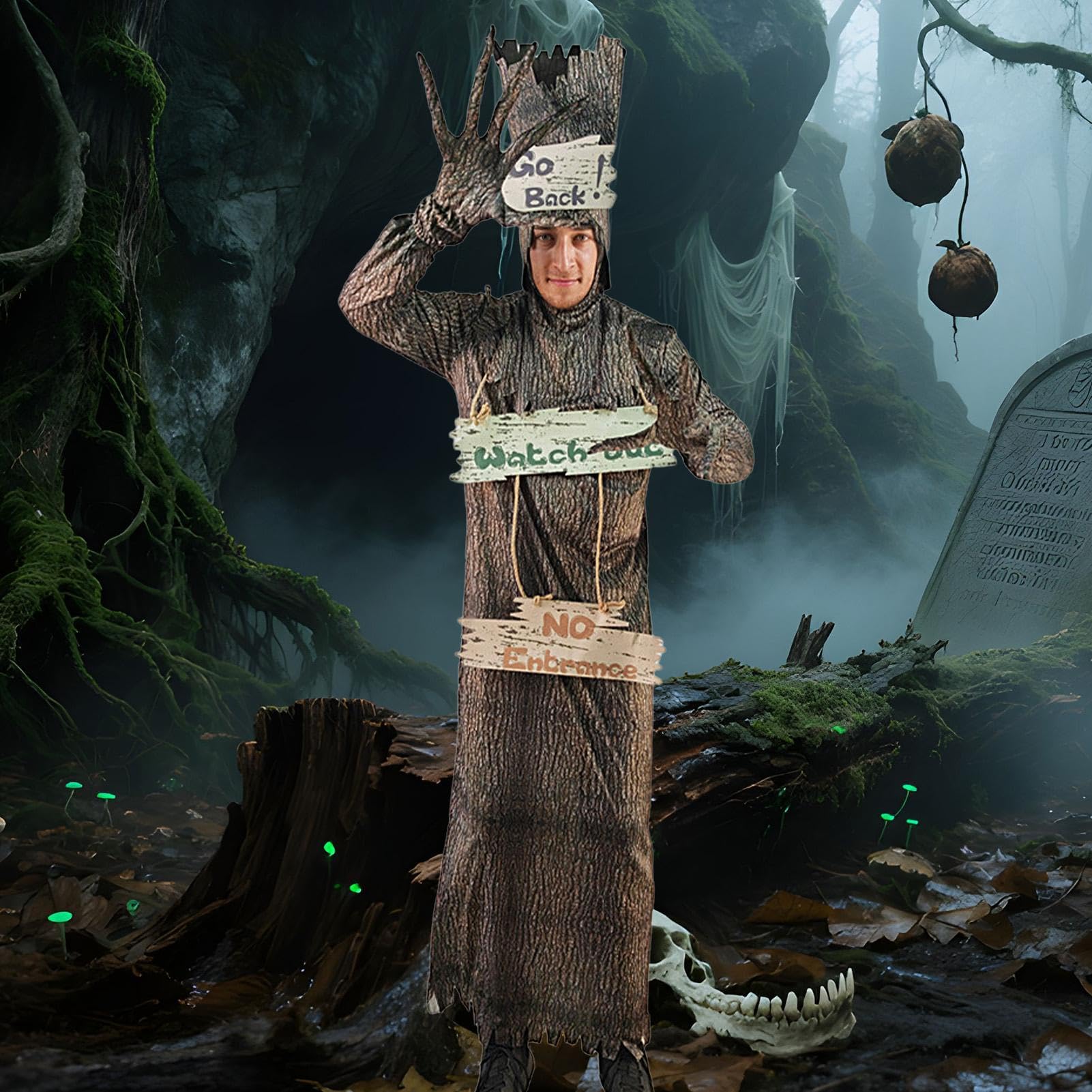 Przerażające przebranie na Halloween, wygodne, straszne gotyckie | Kostium na imprezę dla dorosłych dla kobiet i mężczyzn, odpowiedni na przyjęcia świąteczne, przyjęcia urodzinowe