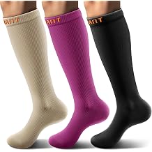 BULLIANT Mens Cushioned Compression Knee High Sports Recovery Socks 3Pack