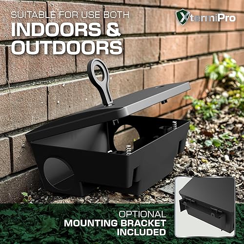 Miniatura 6 de Estación de cebo grande para ratas y ratones, paquete de 4, estaciones de cebo para ratones para exteriores e interiores, resistente a