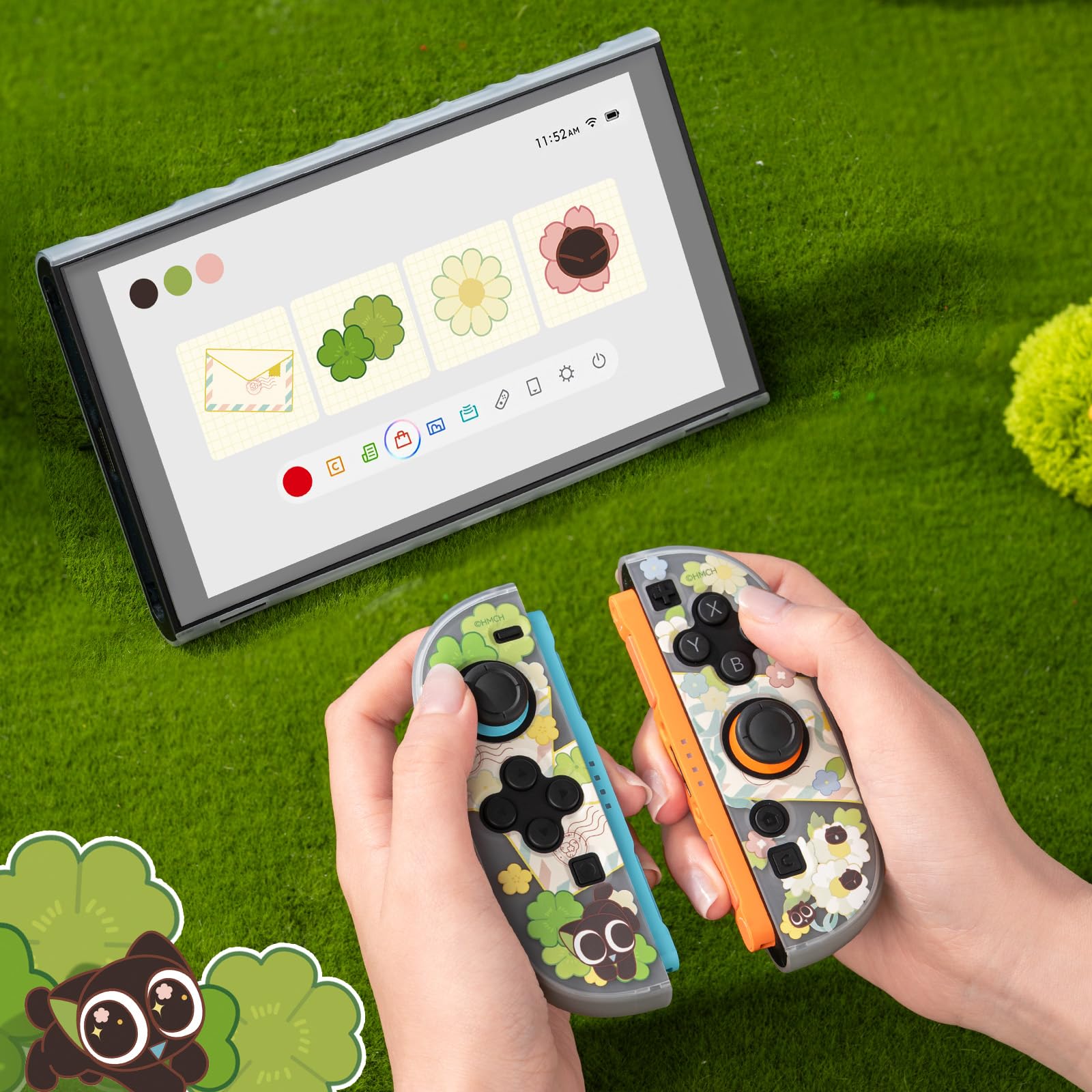GeekShare Coque de protection rigide compatible avec Switch 2, Kawaii Cartoon Switch 2 Coque de protection compatible avec la station d'accueil, design anti-rayures et amortissant les chocs, message