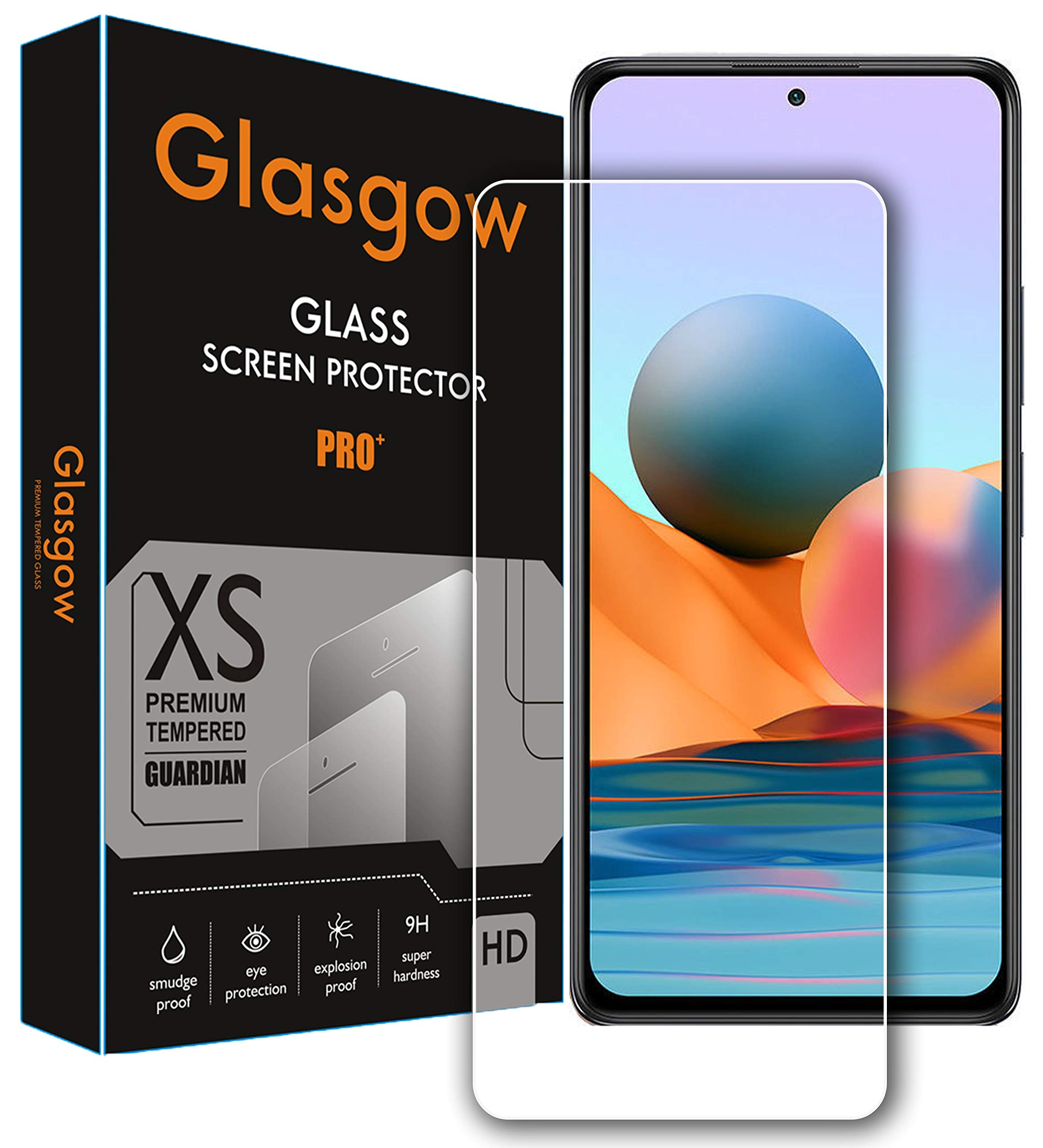 Glasgow Premium Tempered Glass Screen Protector for Mi Redmi Note 10s [flexible] [Gorilla] Bubble Free Installation [Screatch proof] [Guard] (B097LPTF68) Amazon Price History, Amazon Price Tracker