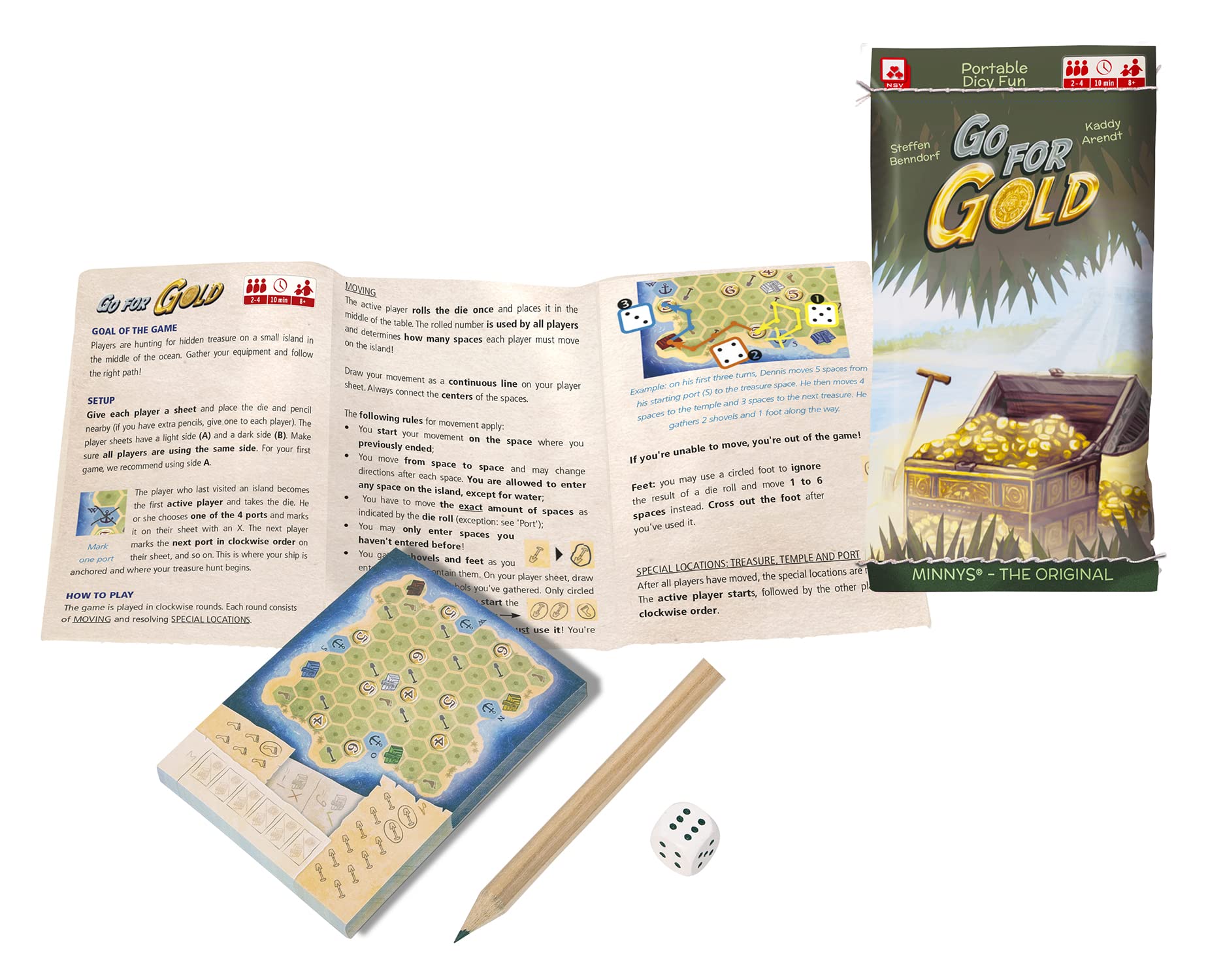 NSV - 3616 - MINNYS - GO for Gold - Small Dice Game - Plastic Free - Image 2