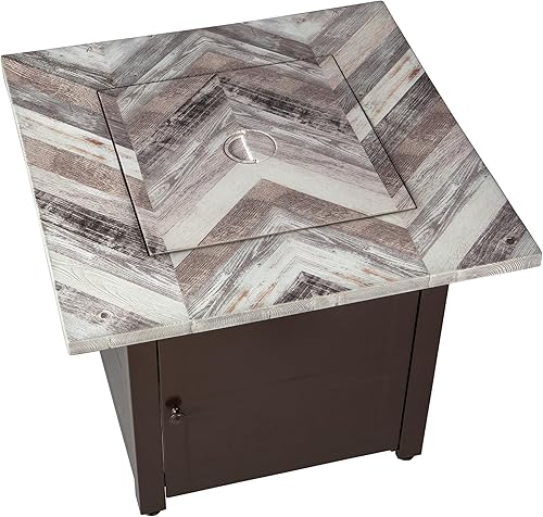 Miniatura 3 de Endless Summer, The Duvall, hoguera cuadrada de propano para exteriores de 30 pulgadas, incluye vidrio de fuego blanco, inserto de mesa y cubierta