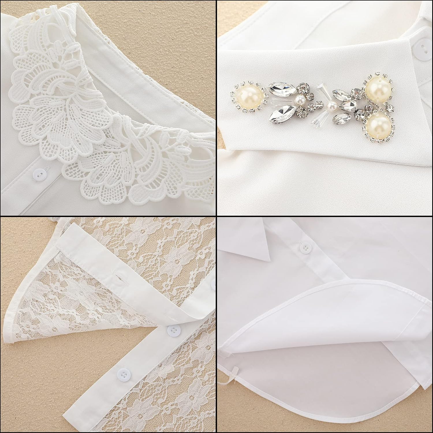 SATINIOR 4 Pcs Detachable Dickey Collar for Women Blouse,Classic Style