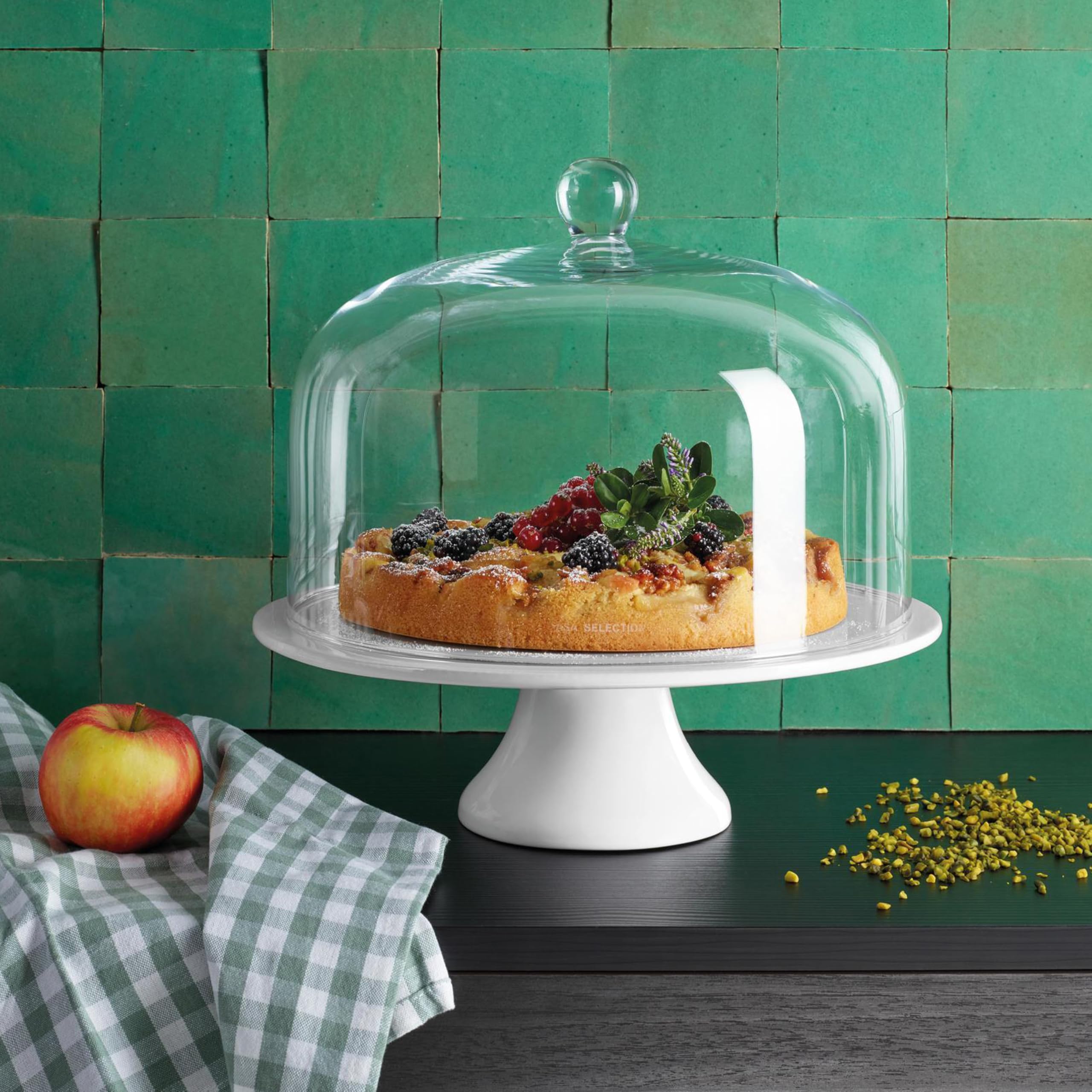 ASA 4797147 Piatto per Torta in Ceramica, 31 x 31 x 28 cm, Colore: Bianco