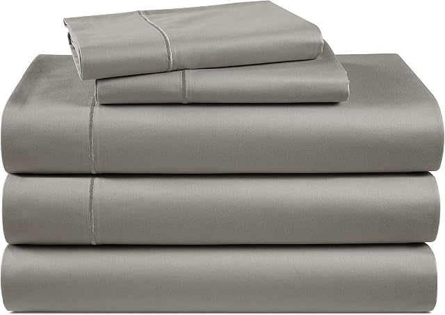 LANE LINEN Split King Sheets for Adjustable Beds - 1000 Thread Count 5 Piece Set 100% Egyptian Cotton Sateen Weave Cool Breathable & Soft 2 Fitted Fits Upto 17" Deep Pockets Charcoal