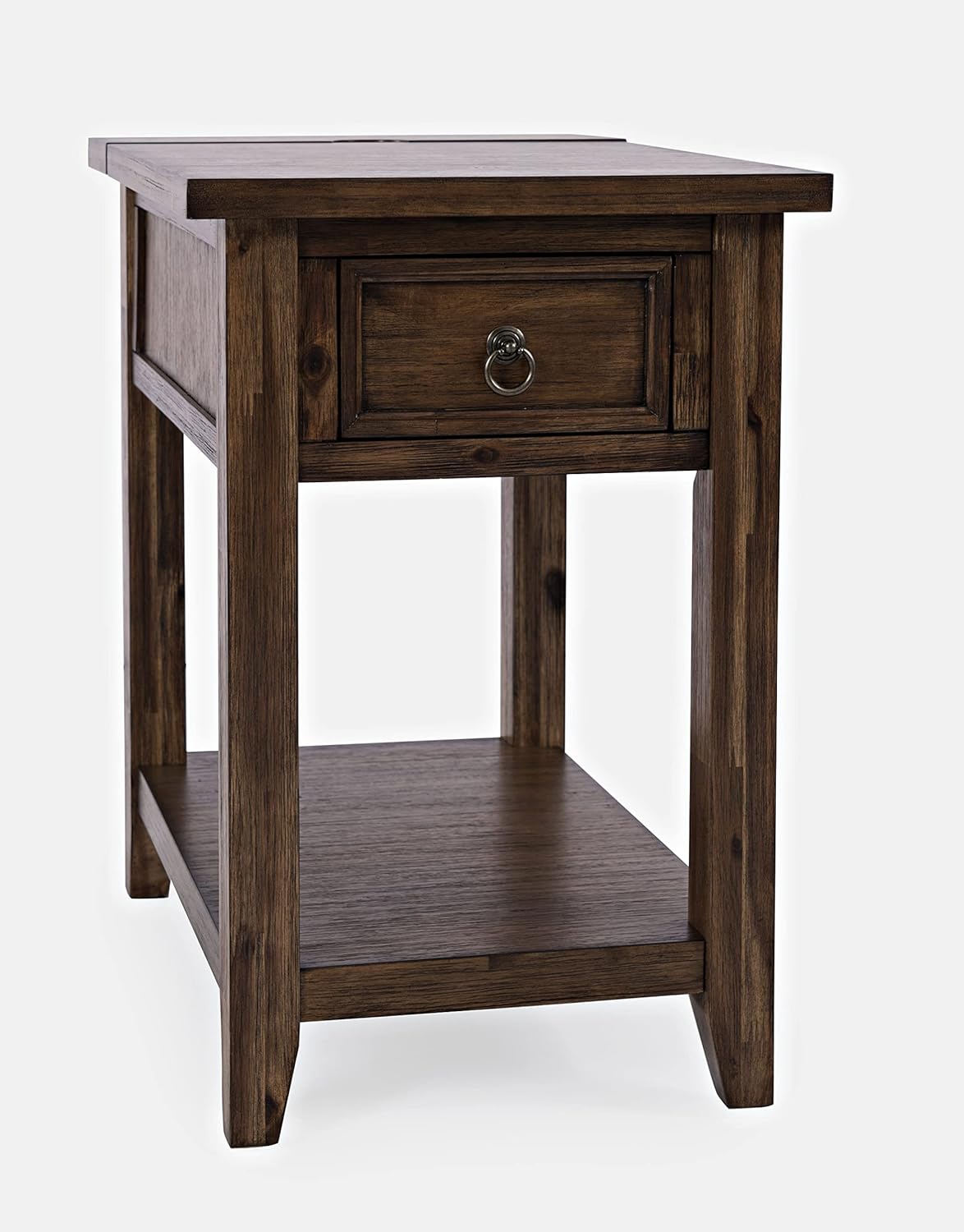 Jofran Bakersfield Side USB Charging Table, Wire Brush Brown