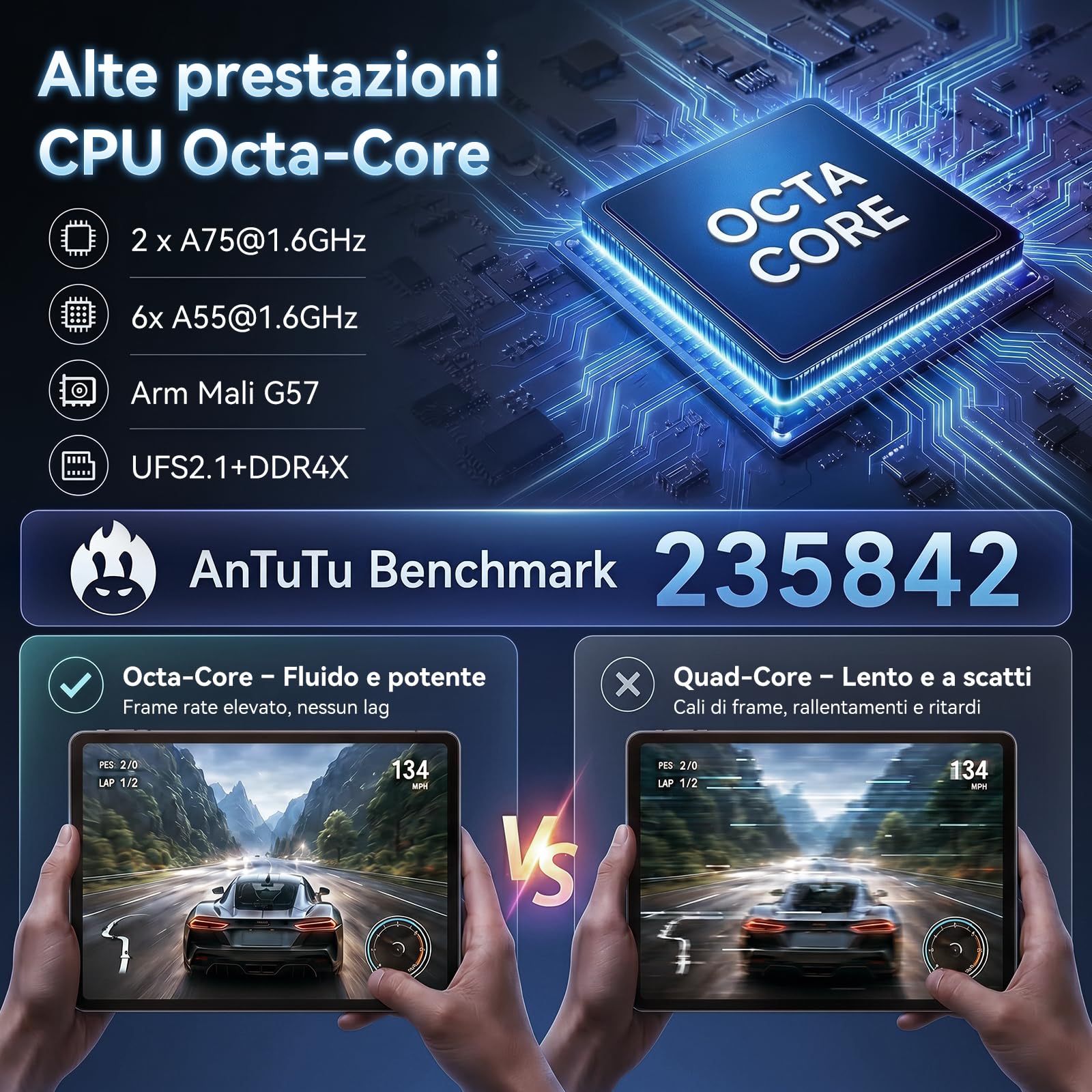 TABWEE Android 16 Tablet in Offerta, 24 GB + 256 GB (2 TB TF) | Tablet con Tastiera e Penna, Gemini AI , Widevine L1, Tablet 10 pollici, 8 MP+ 5 MP, Face ID, GPS (Garanzia di 4 Anni)
