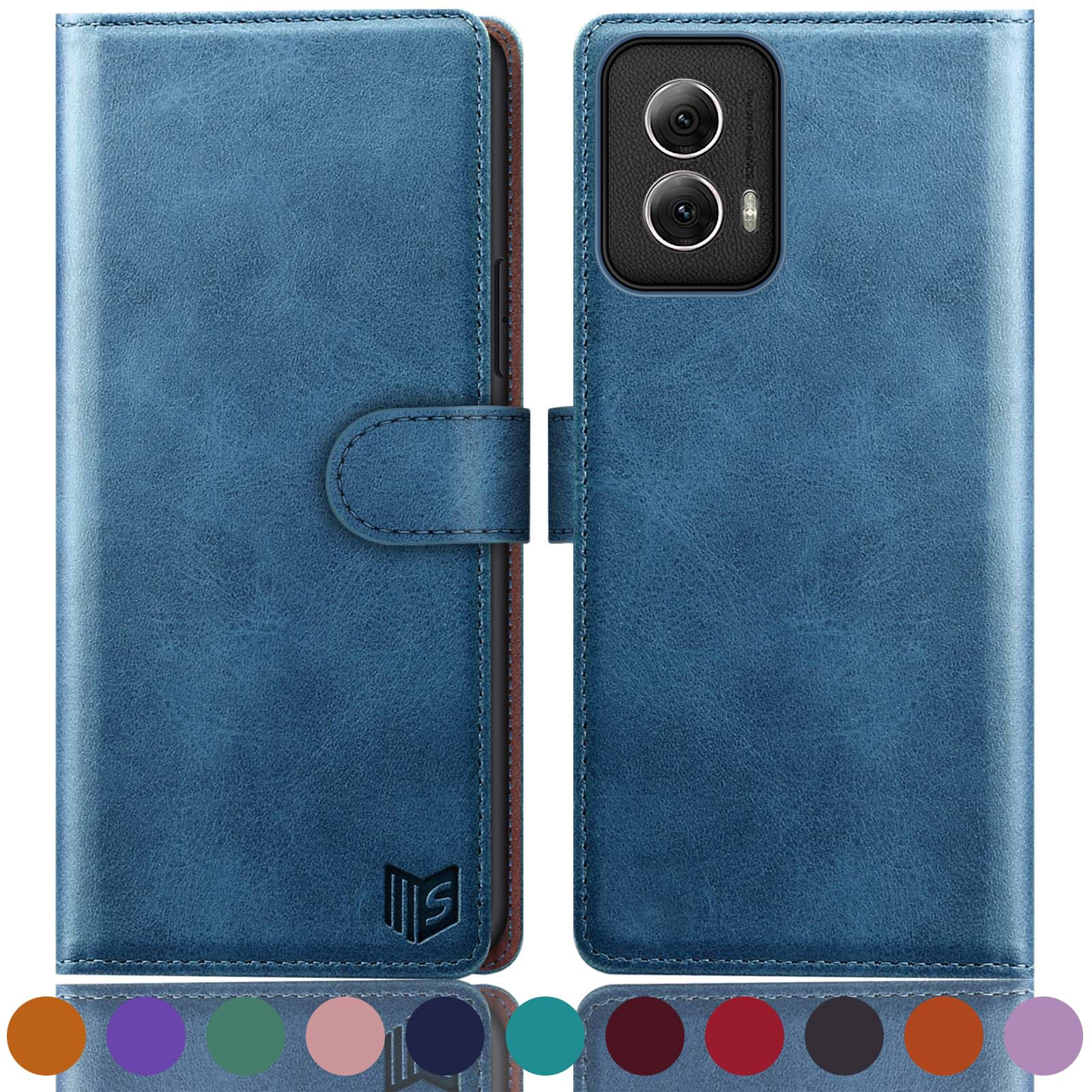 SUANPOT for Motorola Moto G Power 5G 2024 Wallet case with RFID Blocking Credit Card Holder,Flip Book PU Leather Protective Cover Women Men for Power 5G 2024 Phone case Sky Blue