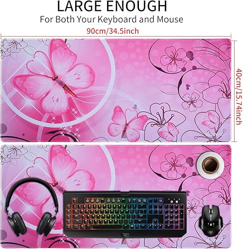 Vista 2 de iKammo - Tapete para mouse para videojuegos, tapete de escritorio extendida, base de hule antideslizante con bordes cosidos. xxL 009-XXL