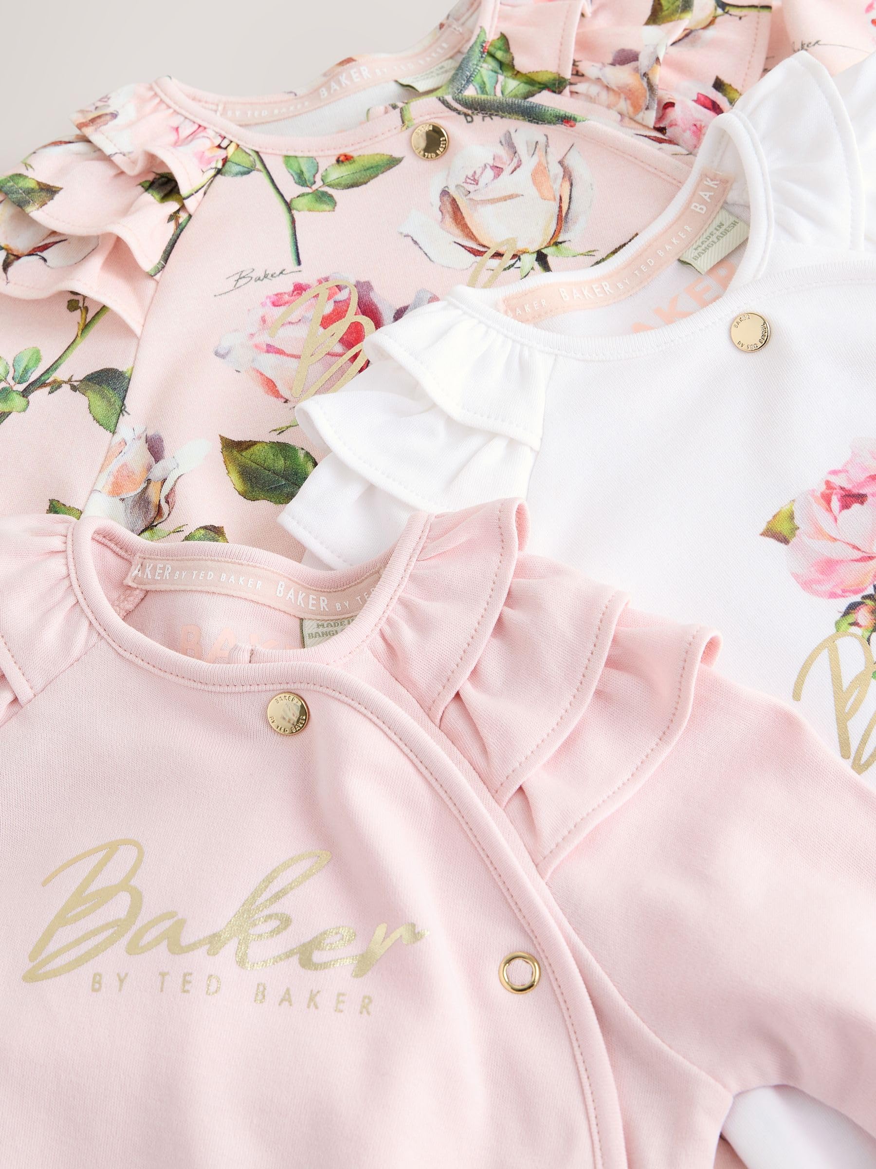 Noworodki dziewczynki 3 pajacyki Baker by Ted Baker