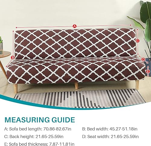 Vista 142 de Funda estampada para futón, fundas elásticas para sofá cama, tamaño matrimonial, individual, queen, sin brazos, fundas protectoras con parte Youmeng