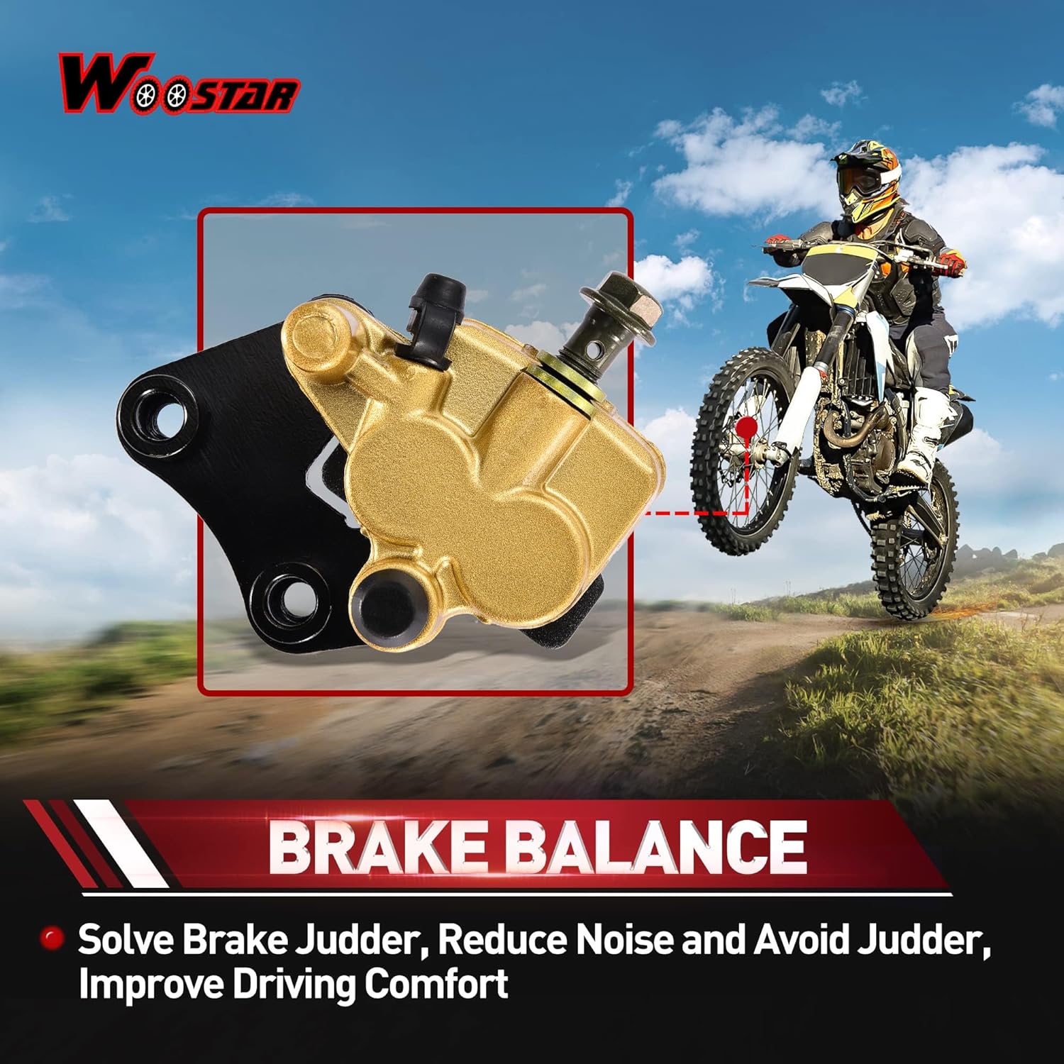 WOOSTAR Hydraulic Disc Right Front Brake Caliper Replacement for 90cc 110cc 125cc Taotao Peace SSR SDG Lifan Dirt Pit Bike