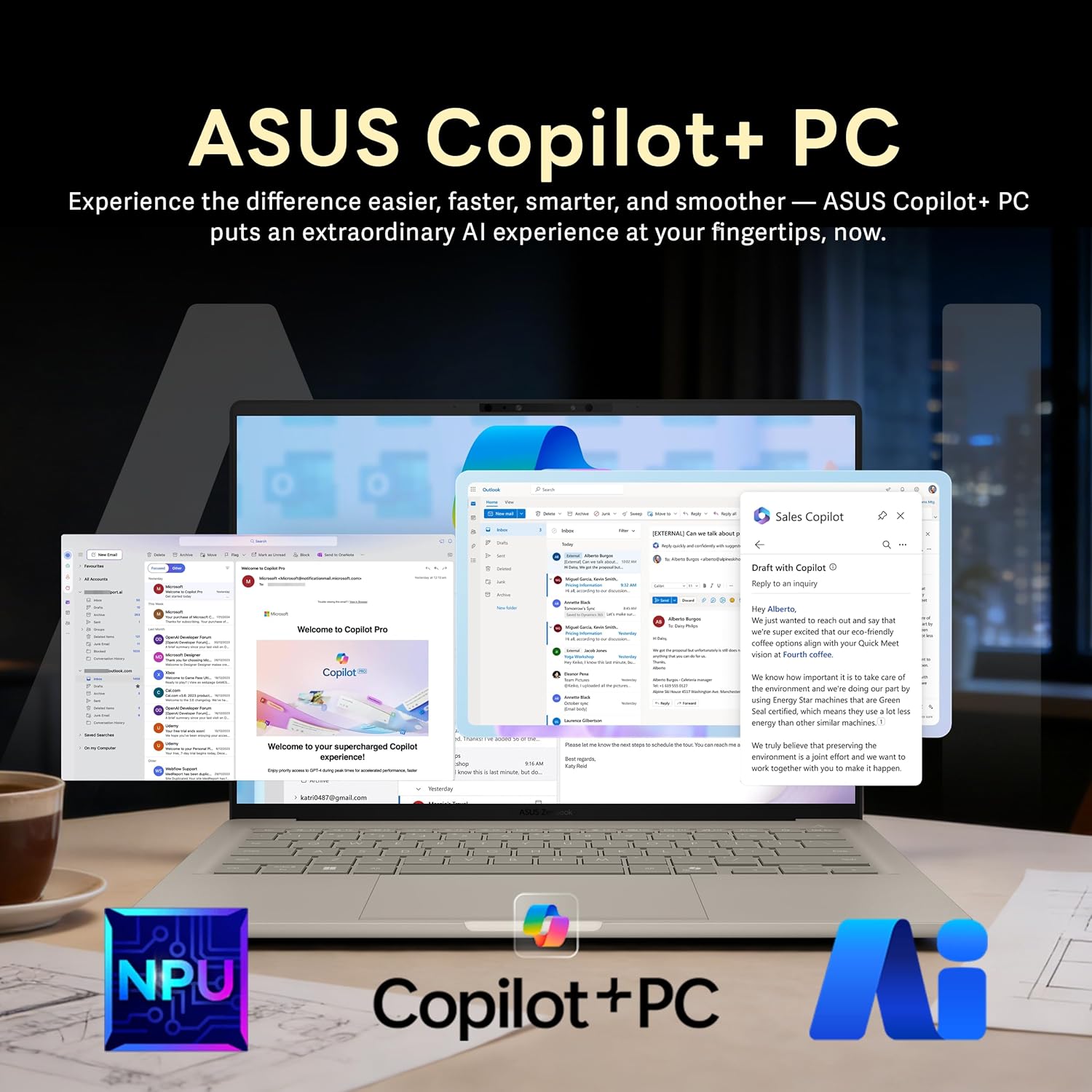 ASUS Zenbook 14" FHD+ OLED Laptop, Snapdragon X Plus X1P-42-100, 16GB LPDDR5X, 3TB Storage (2TB SSD+1TB Docking Station), Backlit Keyboard, Copilot, FHD IR Camera, Windows 11, Zabriskie Beige
