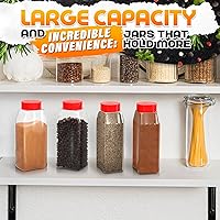 Vista 7 de 2 recipientes grandes para condimentos con boca ancha para un fácil llenado, recipientes de especias de 32 onzas con tapas dobles para especias