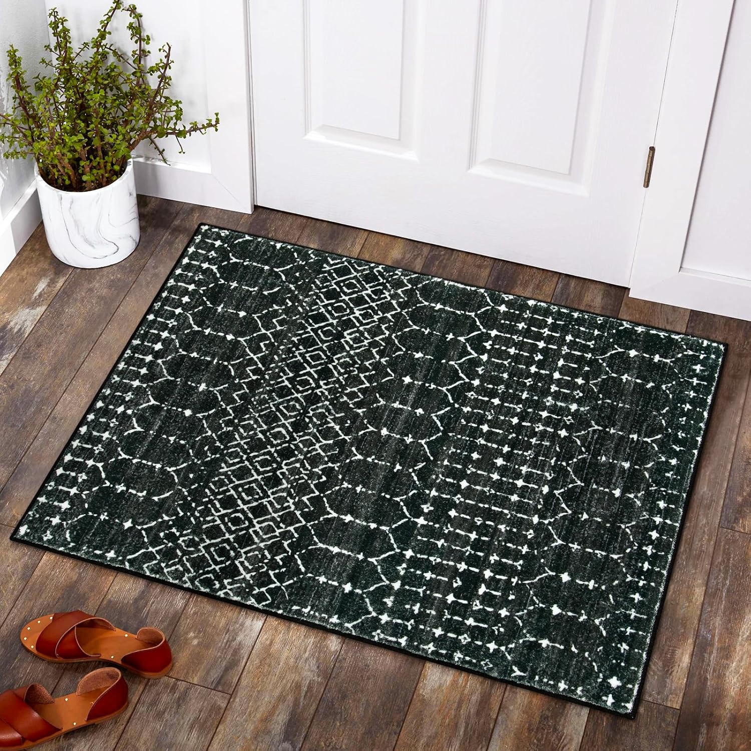 Lahome Moroccan Entry Rug 2x3 NonSlip Washable Front Door