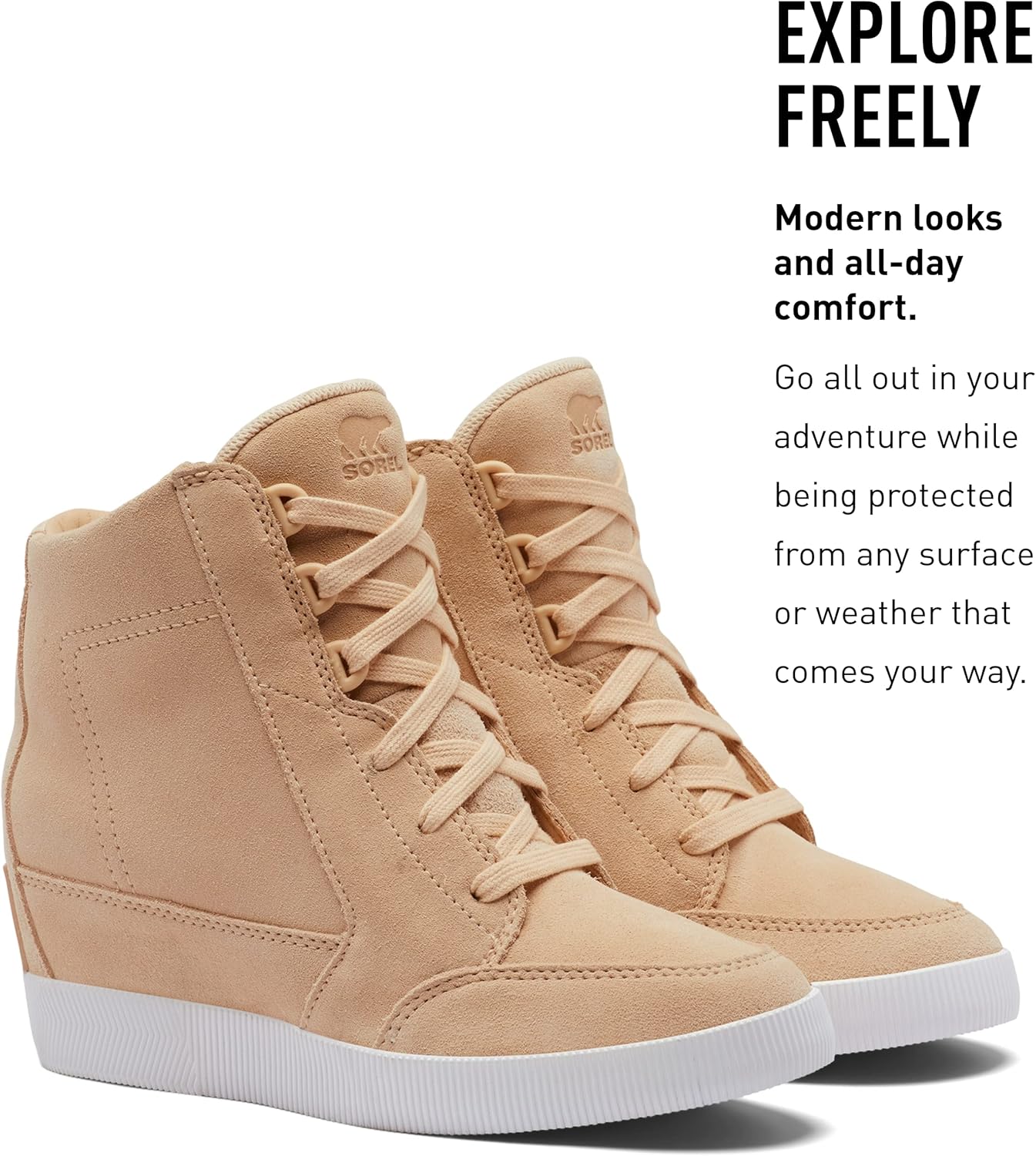 Sorel Women's Out 'N About Wedge II Boot - Nova Sand, Sea Salt - Size 10