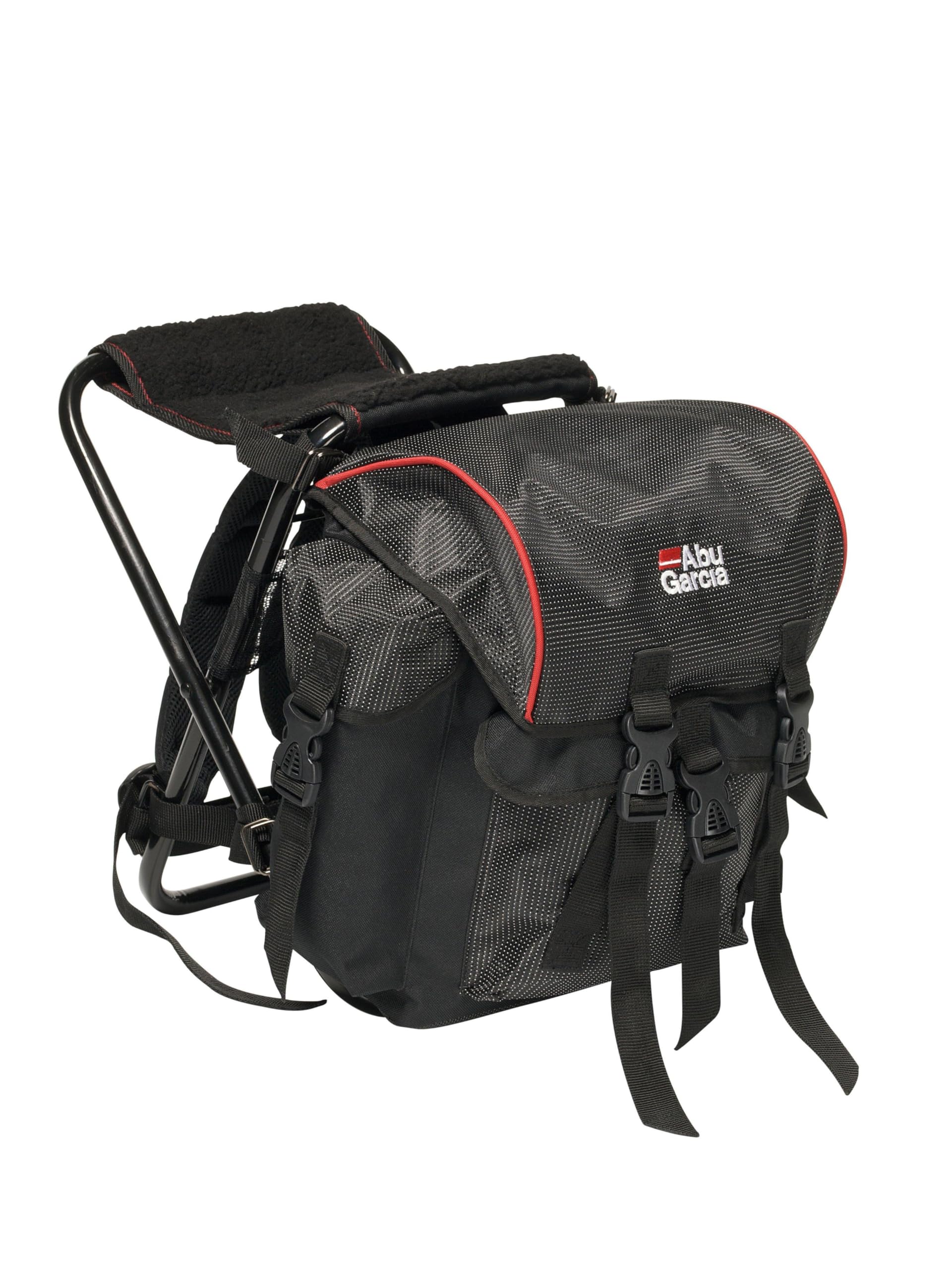 Abu Garcia Basic Angelrucksack mit integriertem Stuhl - Leichter, wasserfester Rucksack für Angler, Camping und Outdoor-Abenteuer, erhältlich