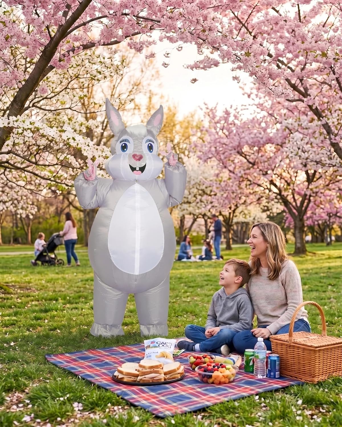 Easter Bunny Costume Adult Rabbit Party Blow Up Costumes for Halloween Party