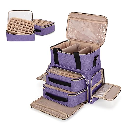 LUXJA Organizador de esmalte de uñas con capacidad para 70 botellas y una lámpara de uñas, estuche de esmalte de uñas con 2 bolsas extraíbles y disponible en Yaxa Venezuela