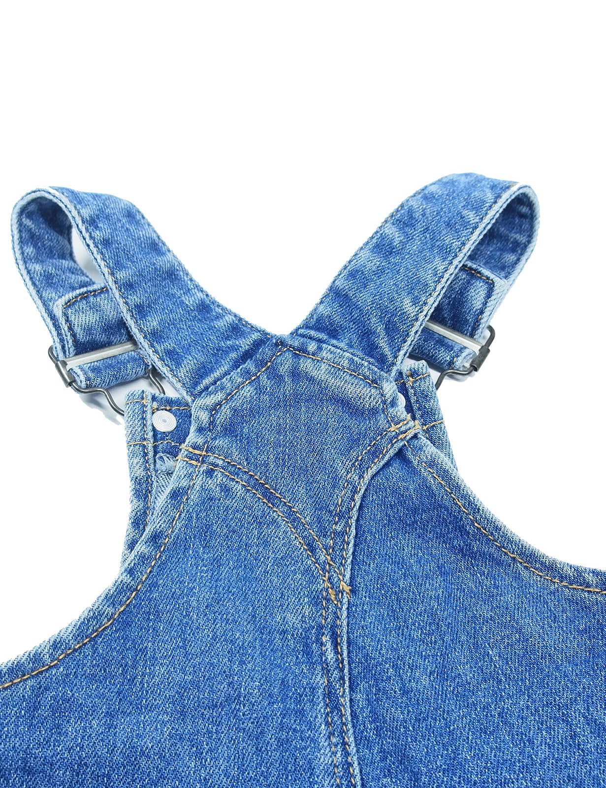 KIDSCOOL SPACE Enfant Garçon Fille Petite Poche à Bavette Bretelles Réglables Salopette en Jean, Denim Mignon Pull Déchiré