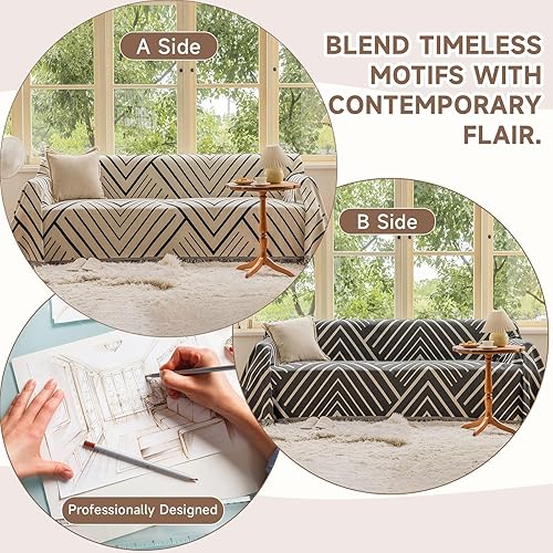 Vista 144 de VClife - Funda para sofá de 2 plazas o modular, de felpilla, antideslizante, lavable, apta para perros, protectora, caqui, 71 x 118 pulgadas 0 0