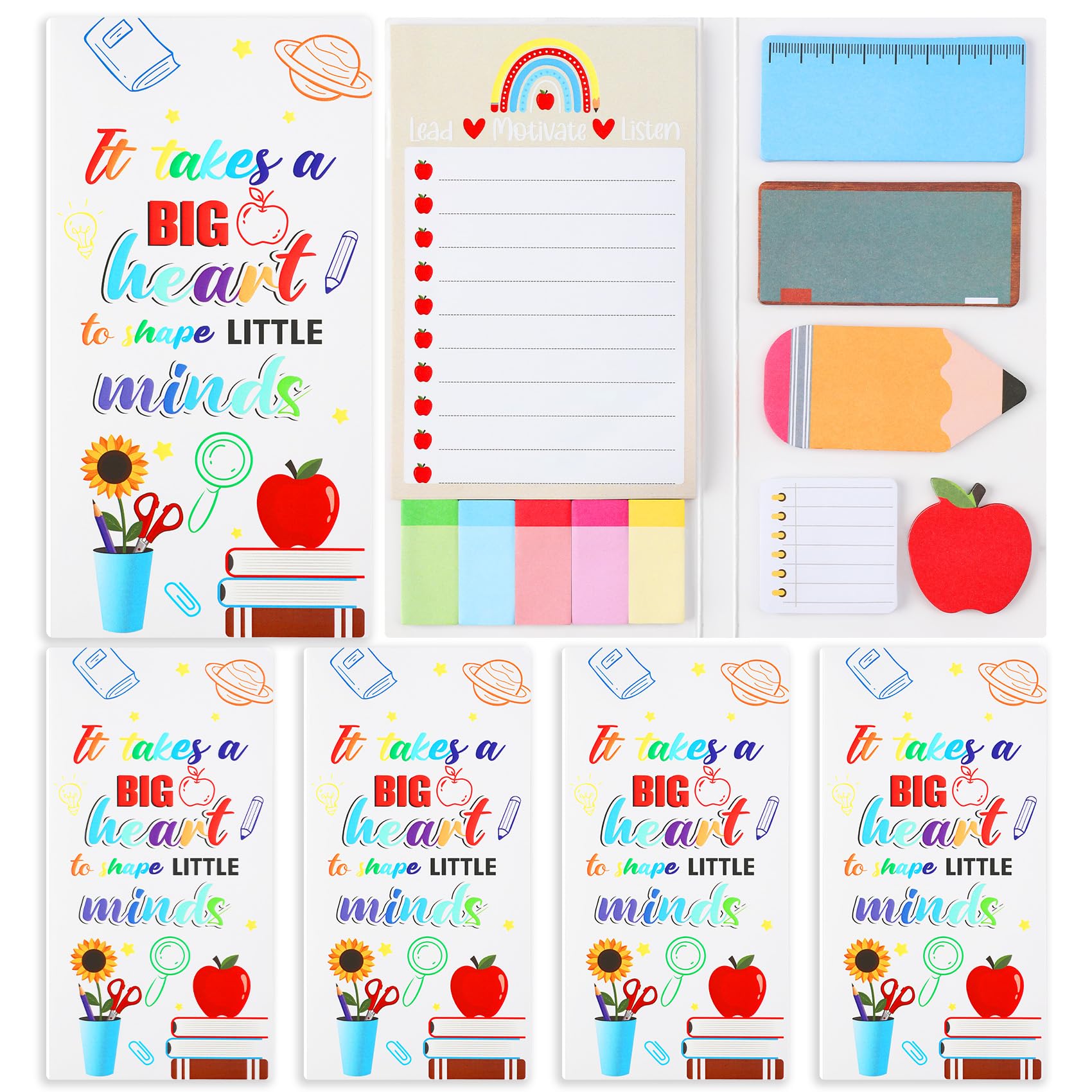 QPIXVB Teacher Appreciation Gifts in Bulk,Teacher Appreciation Gifts for Women,4 Pack Teachers Notepad,Teachers Stickers,School Stuff,Personalized