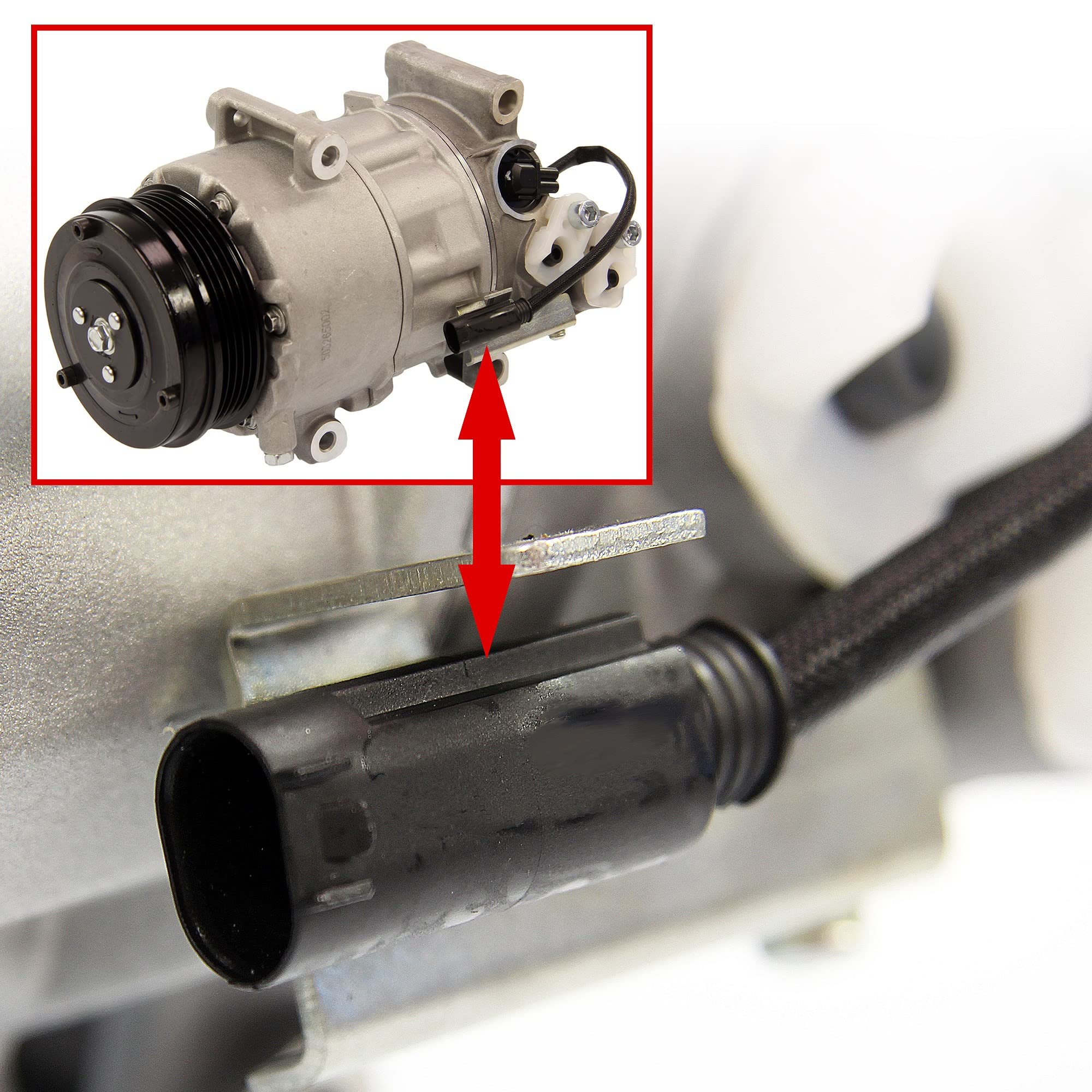 ATEC Germany Compressore aria condizionata con puleggia a cinghia con nervatura a V e anello di tenuta per DENSO 6SEU16C, compatibile con MERCEDES-BENZ Classe A (W169), Classe B Sports Tourer (W245)