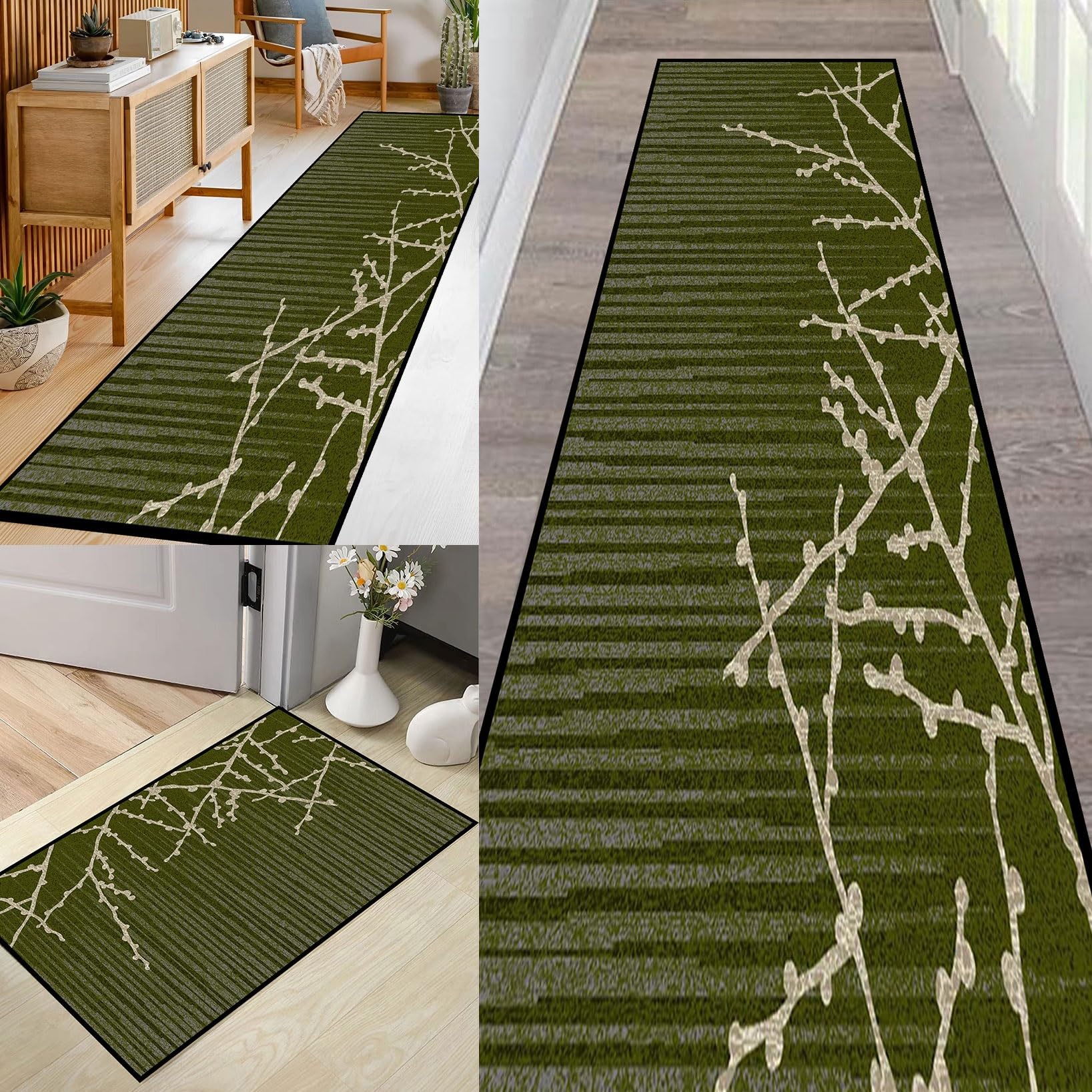 Tapis oriental moderne lavable et absorbant grand tapis de course