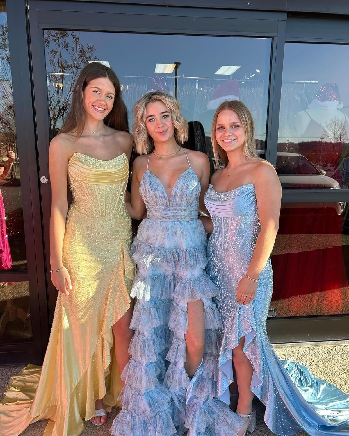 Jicht Sparkly Sequin Prom Dress Long Strapless Formal Dresses Maxi Ball Gown with Slit JAC34