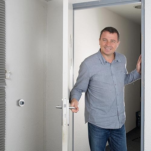 Vista 7 de Hotop Tope cóncavo para puerta de pared de acero inoxidable, protector de pared para puerta, topes de pared, parachoques empotrado con pomo