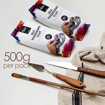 Air Drying Clay, Grey, 500g Pack - Soft, Lightweight, Self-Hardening, Paintable - Great Modelling Clay for Pottery, Art, Craft, School & Hobby Projects