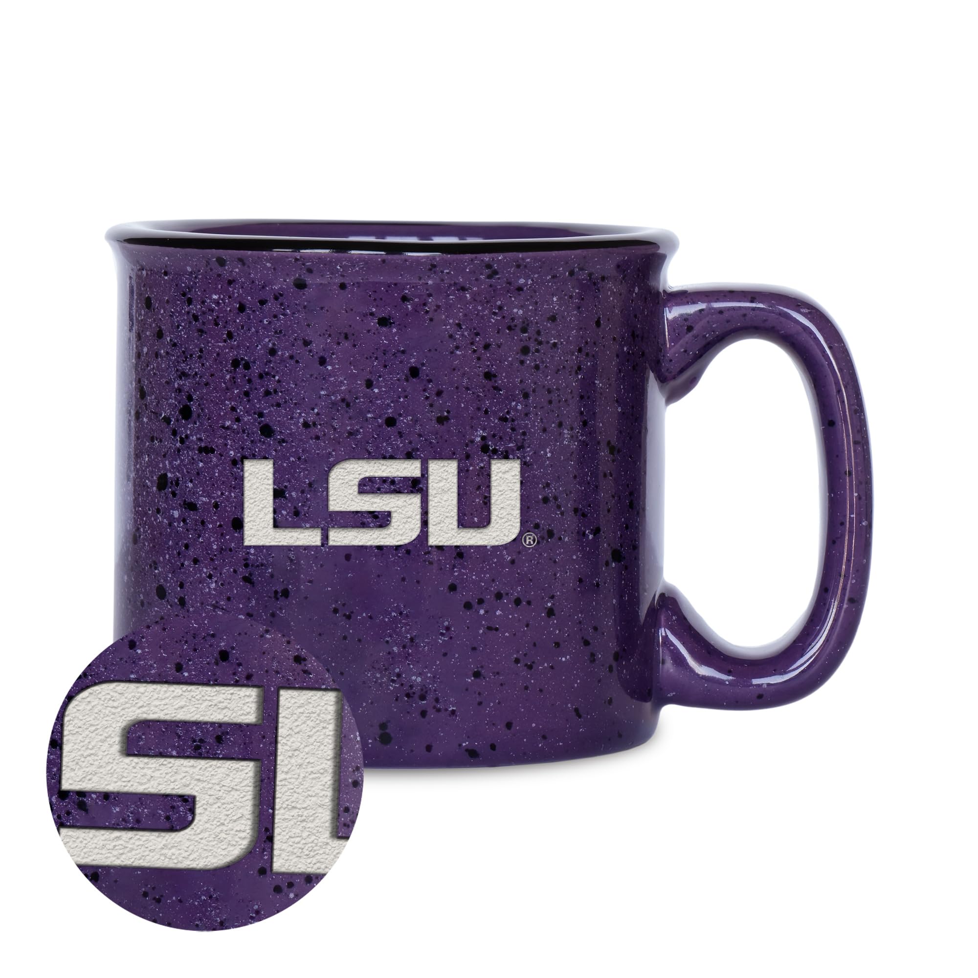 Tasse LSU Tigers Rico Industries haut de gamme gravée au laser en céramique