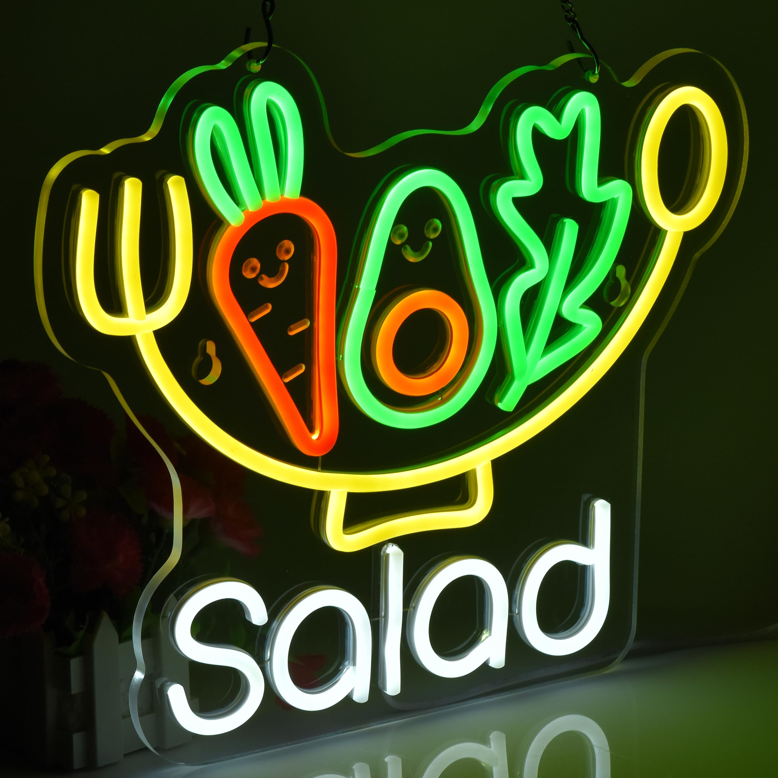 Amazon | JOMOBUTY サラダ Salad ネオンサイン 多階段調光可 LED 洋食