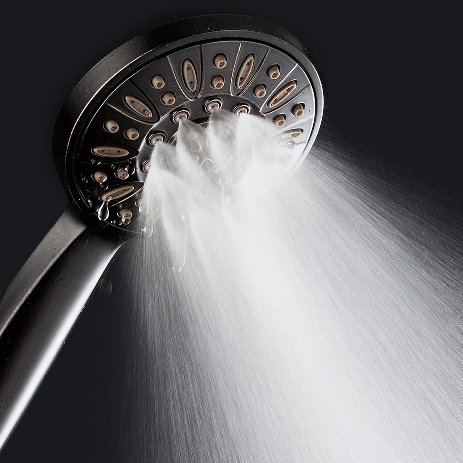 AquaDance High Pressure 6-Setting Hand Held Shower Head with Extra-Long 6 Foot Hose & Bracket – Anti-Clog Nozzles - USA Standard Certified - Top U.S. Brand - OIL RUBBED BRONZE