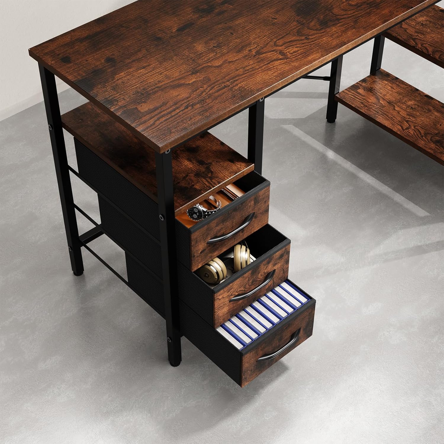 Assembling and inserting the fabric drawers