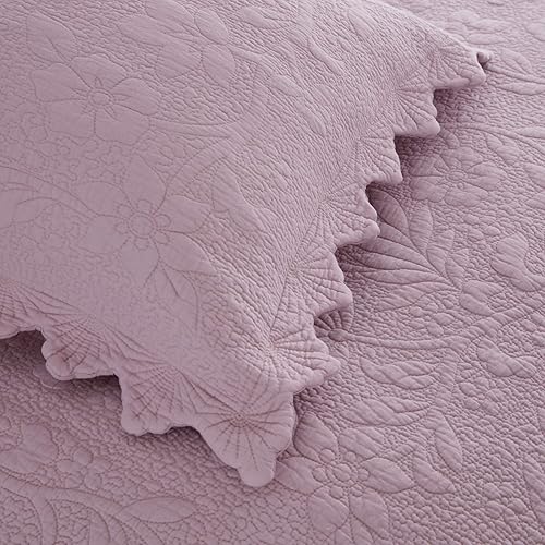 Miniatura 3 de Brandream Juego de colchas de algodón de tamaño King, juego de colcha de matelasse de lujo, juego de ropa de cama de granja