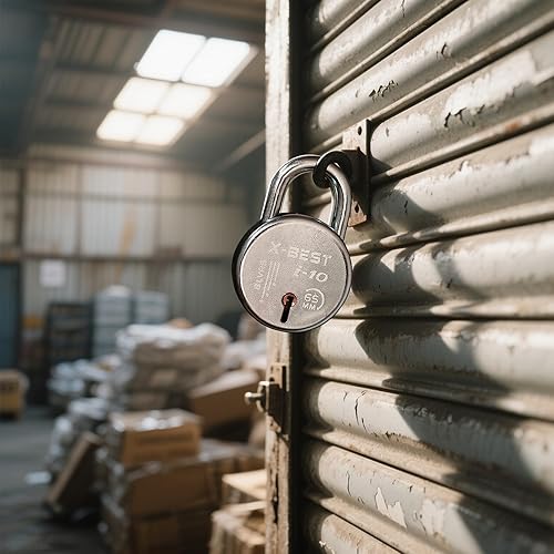 Miniatura 9 de Candados de alta seguridad serie de 2.559 in con llave igual con 3 llaves candado de grillete corto, paquete de 1 para exteriores e interiores