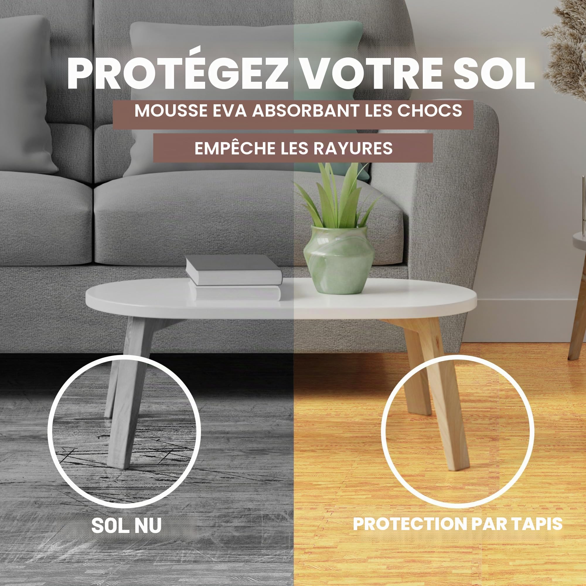 Yes4All 60x60 cm jusqu'à 11,1 m² Set 6/12/30 Carreaux de sol en mousse EVA, tapis en mousse, tapis de sol de gymnastique, tapis de sol emboîtables Sol de garage, piscine extérieure, bain à remous
