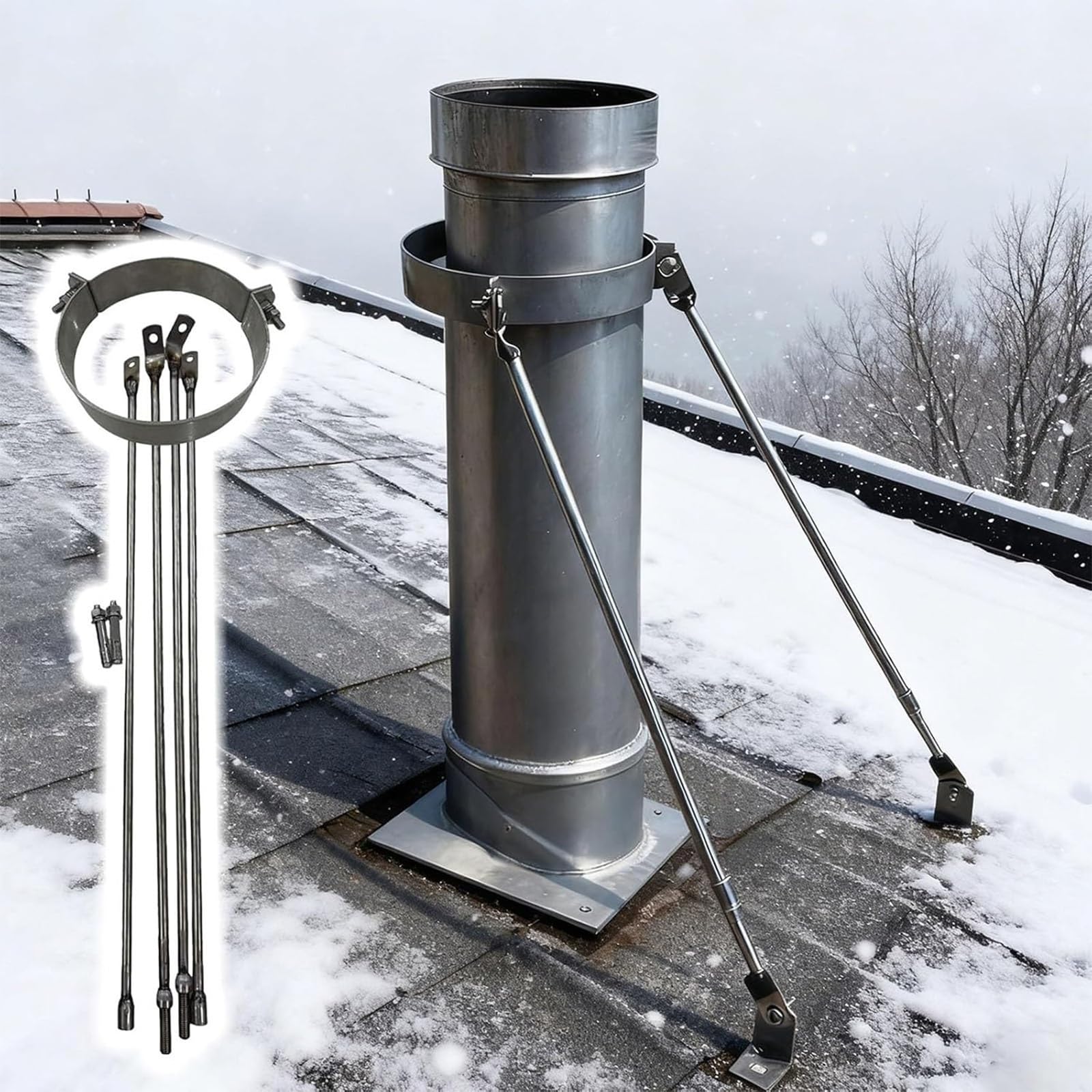 Soporte de tubo de chimenea de 160 mm para evitar grietas en el techo