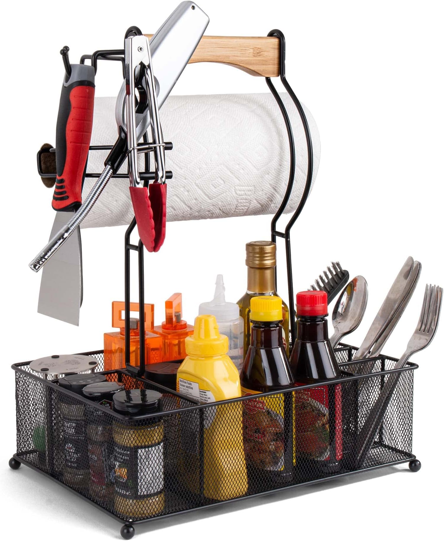 LAPACKER Grill Utensil Caddy, BBQ Silverware Caddy with