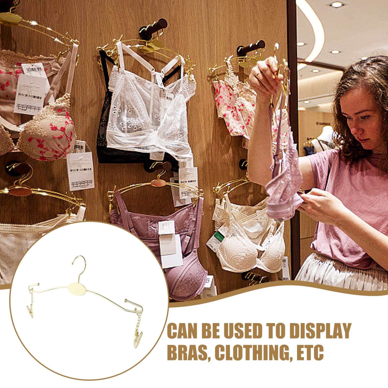 Metallkleiderbügel mit Clips Gold für BHS und Dessous