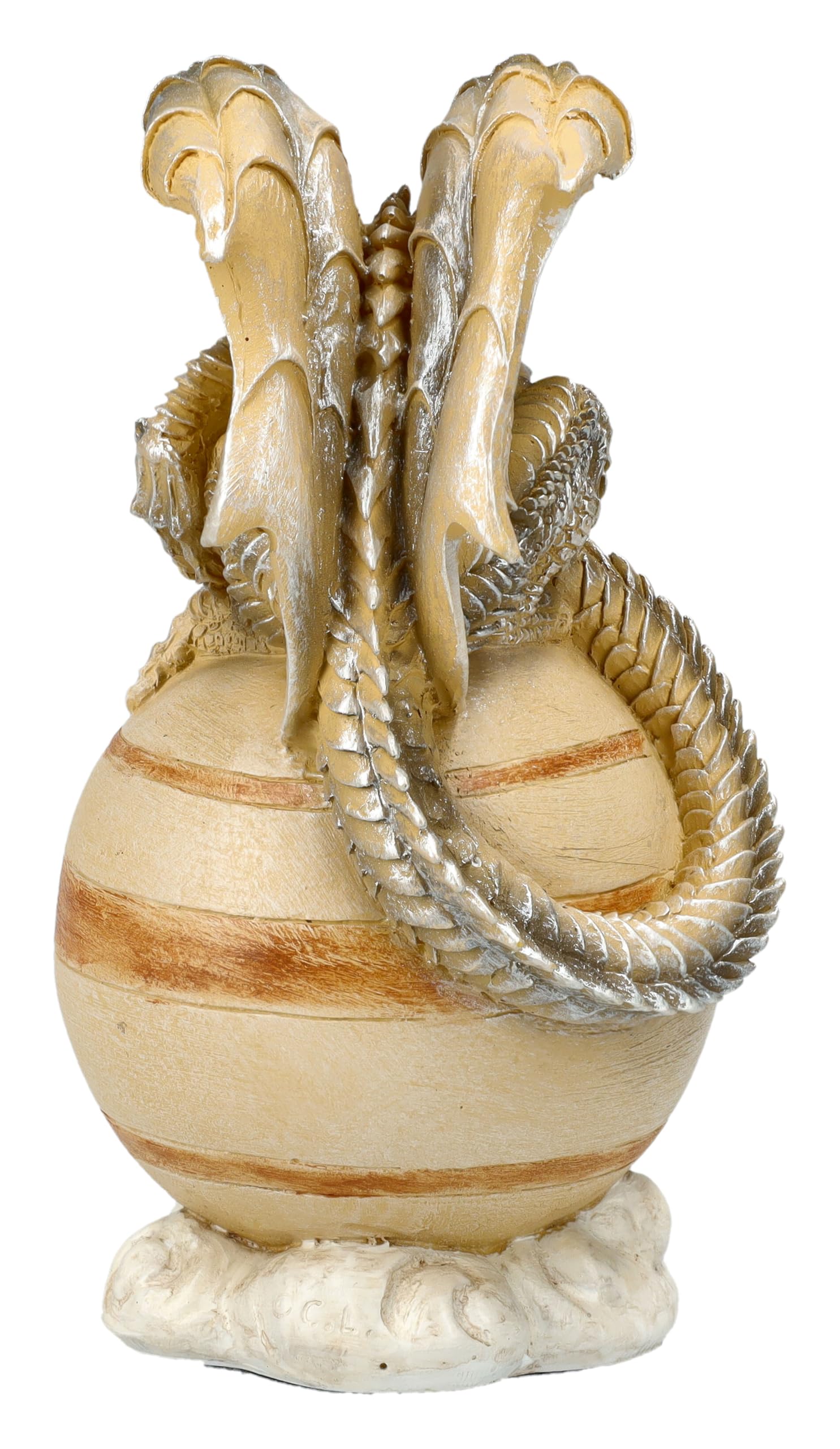 Figuren Shop GmbH Figurine dragon planète Saturne - Figurine décorative fantastique avec gardien galactique, 13 cm de hauteur