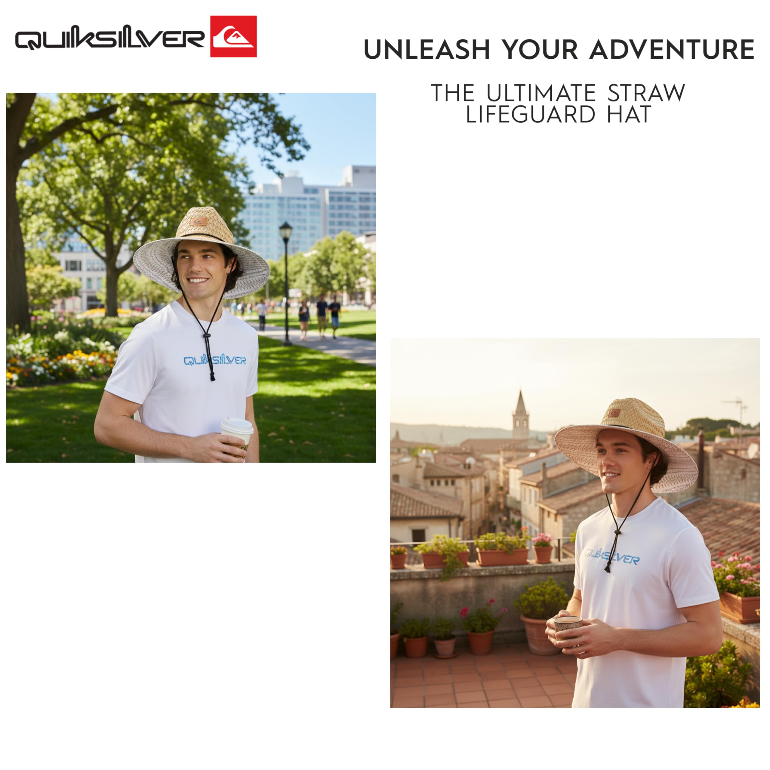 Quiksilver Herren Sonnenhut Wide Brim Outdoor Sun Protection Lifeguard Straw