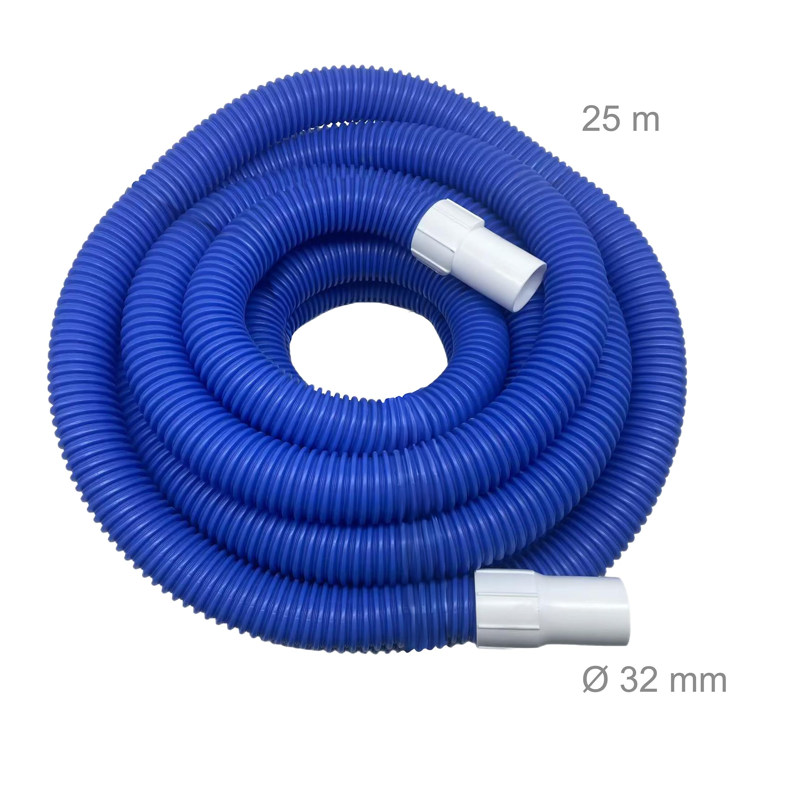 Relaxdays Tubo flessibile per piscina, 32 mm, diverse lunghezze, tubo dell'acqua per piscina e giardino, plastica, blu/bianco