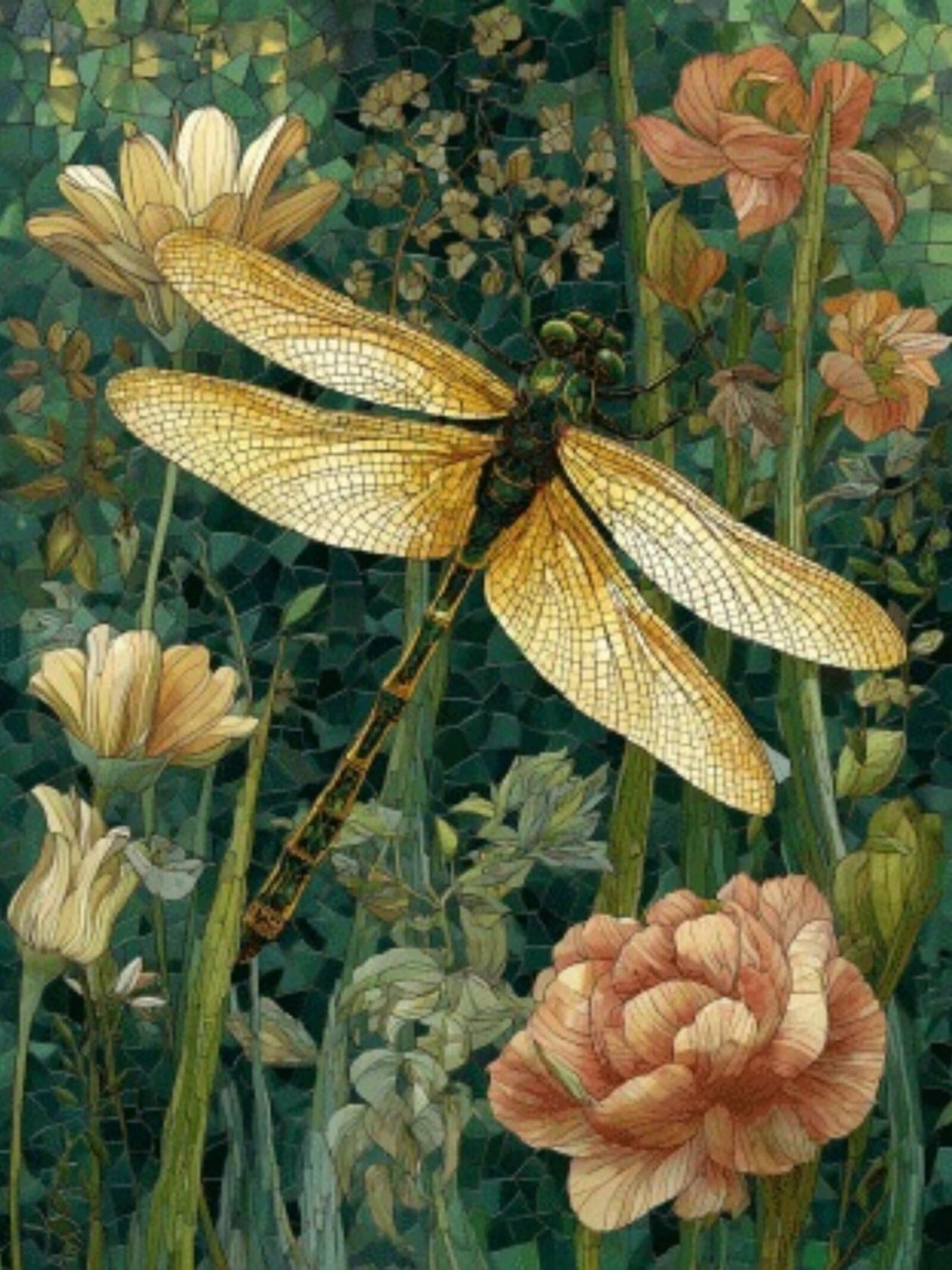 Generisch Diamond Painting Libelle 90x120cm für Erwachsene, Kreativ-Set mit Zubehör, Diamant Malerei Blume Bilder, Bastelset für Frauen, Stressabbau Relaxation, Daiments Painting Deko Geschenk. H-752